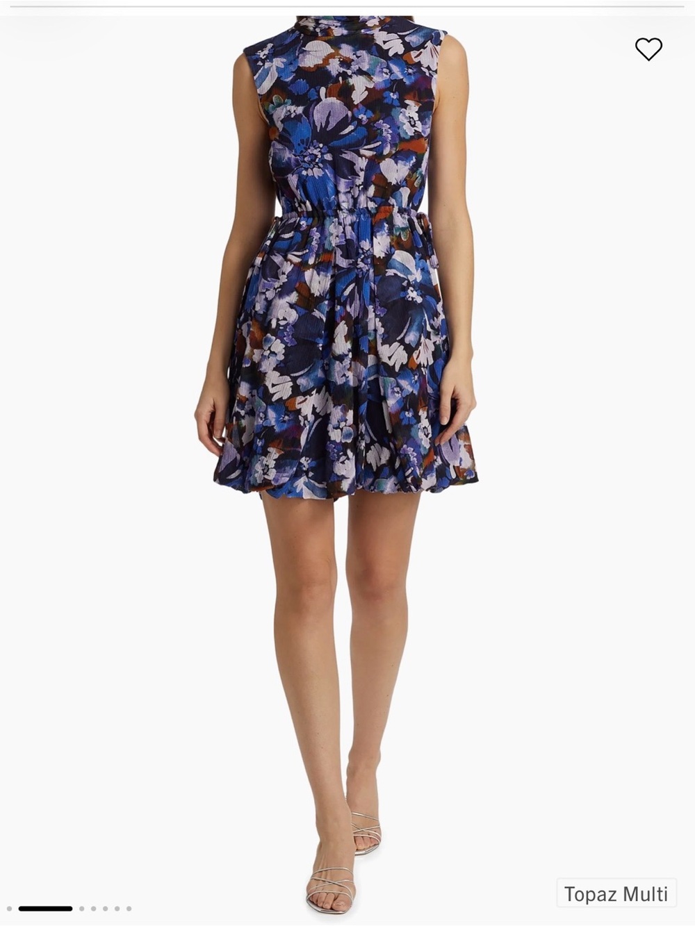 NWT Derek Lam Topaz Multi Floral High-Neck Sleeveless Mini Dress